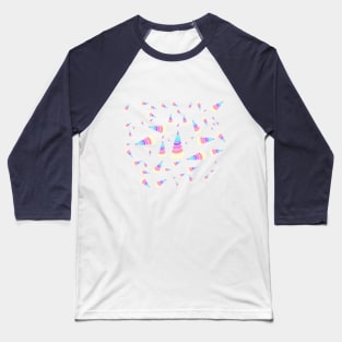 Unicorn pattern on navy blue Baseball T-Shirt